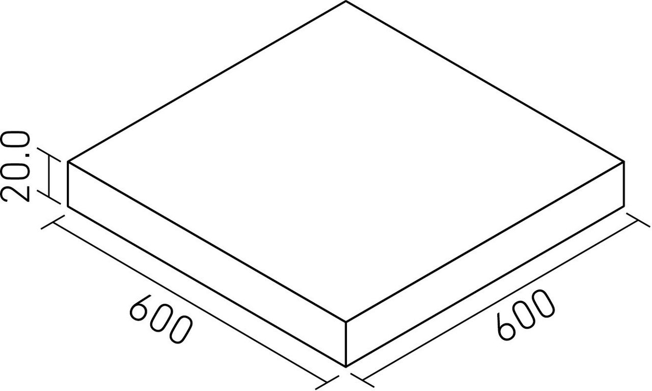 ジオプレート20_600角平(20.0mm厚)_形状図