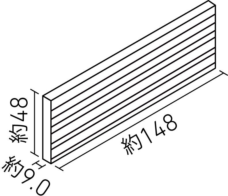 リッジライン_150X50角平(レリーフ)(約9.0mm厚)_形状図
