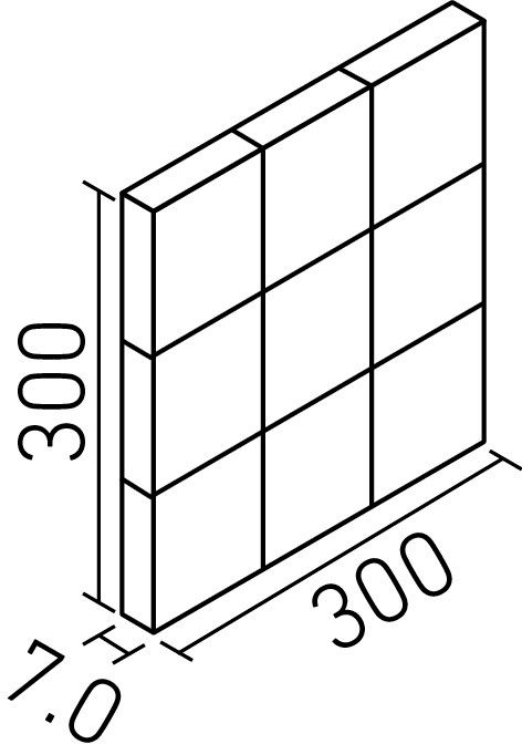 ジキーナ_100mm角ネット張り(7.0mm厚)_形状図
