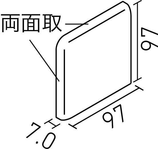 ジキーナ_100mm角両面取(7.0mm厚)_形状図