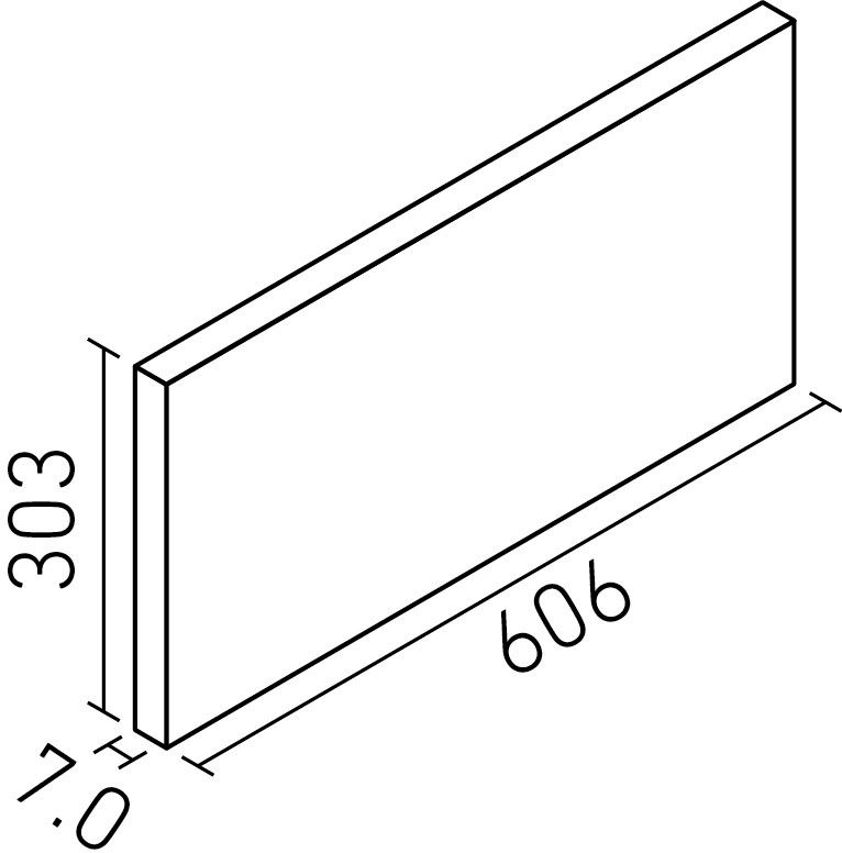エコカラットプラス_ディープバサルト_606X303角平(7.0mm厚)_形状図