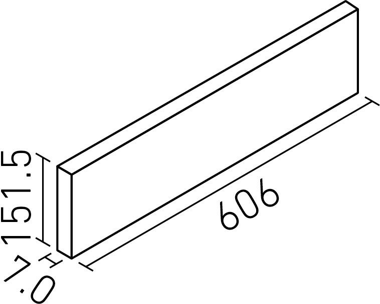 エコカラットプラス_ディープバサルト_606X151角平(7.0mm厚)_形状図
