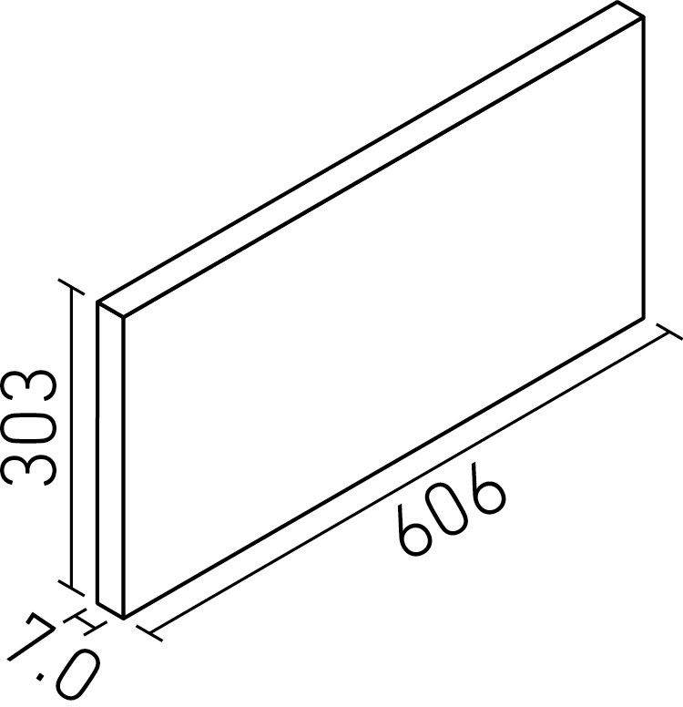 エコカラットプラス_ストーングレース_606X303角平(7.0mm厚)_形状図