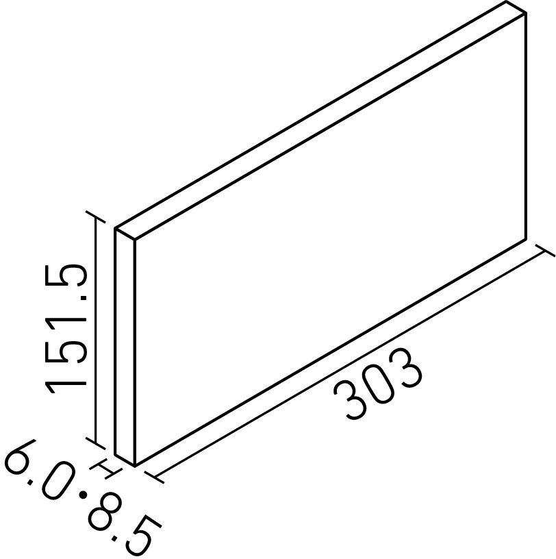 エコカラットプラス_ヴァルスロック_303X151角平(6.0mm厚・8.5mm厚_形状図