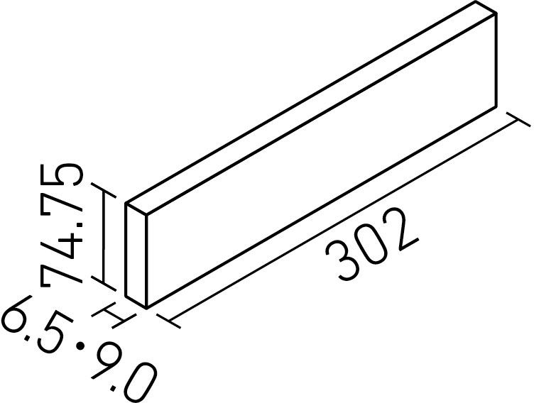 エコカラットプラス_ラフクォーツ_303X75角平(6.5mm厚・9.0mm厚)_形状図
