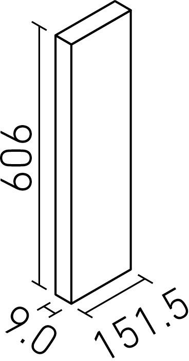 エコカラットプラス_スモークウッド_606X151角平(9.0mm厚)_形状図