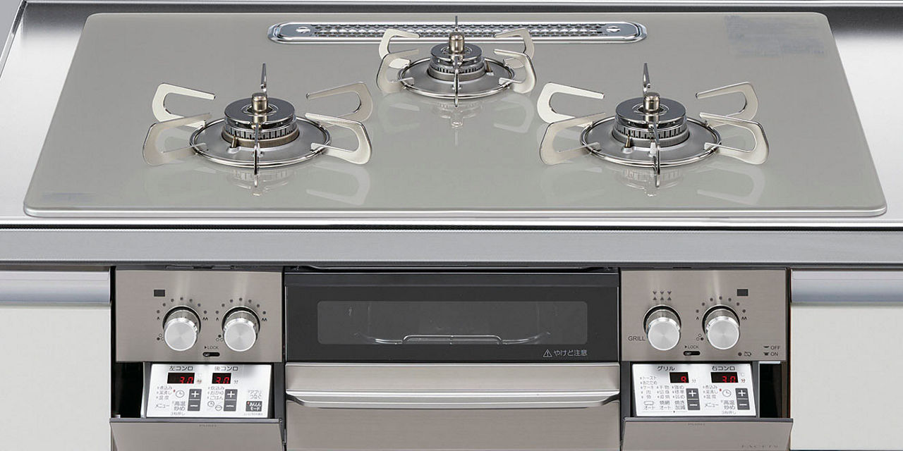 Z85_3口コンロ・ガラストップタイプ_無水両面焼グリル