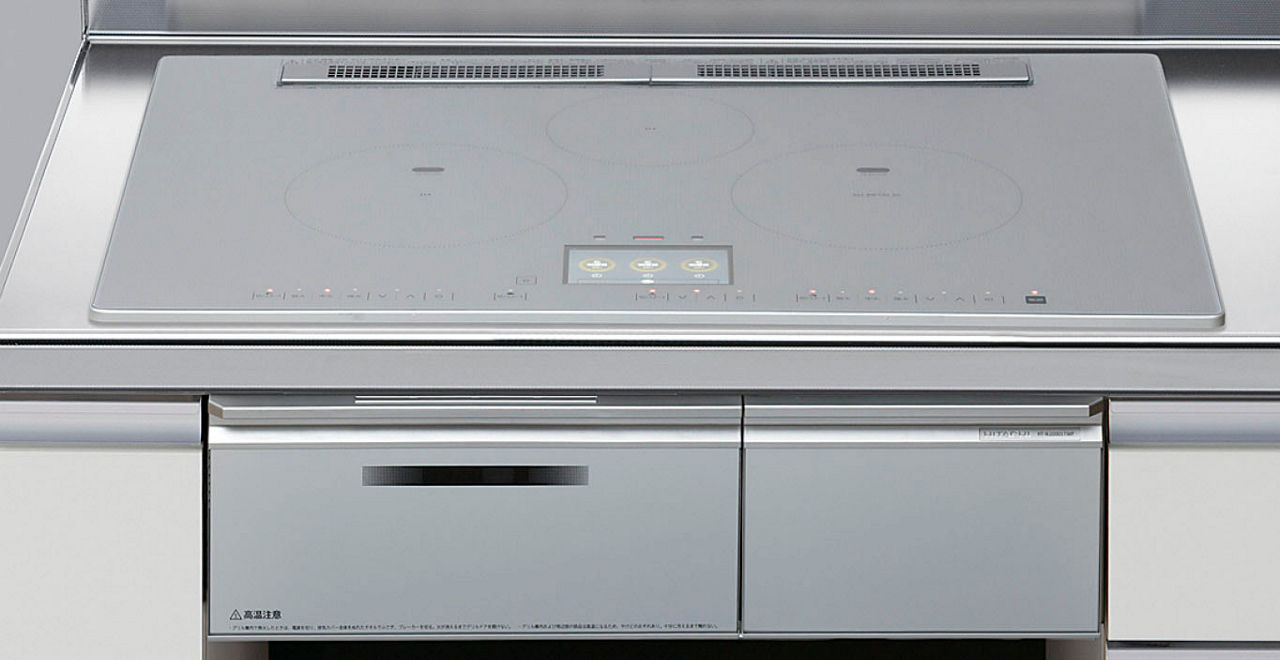 R44_3口フルIH・オールメタルタイプ(無水両面焼グリル)_レンジフード連動付