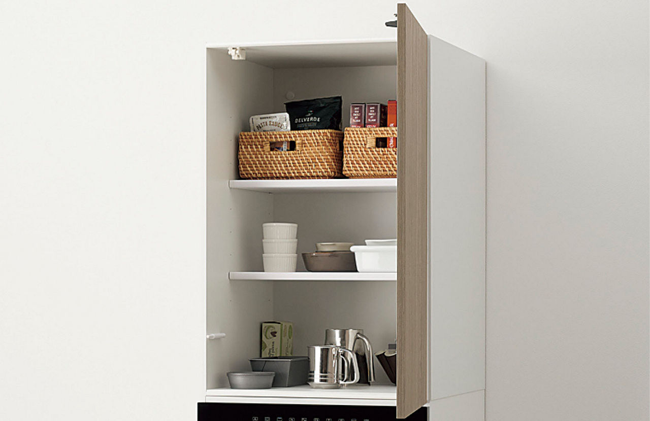 ウォールオーブンストッカー_上置き_開き扉(取手付)