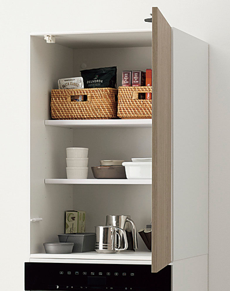 ウォールオーブンストッカーとの組み合わせ_開き扉_取手付プッシュオープンタイプ