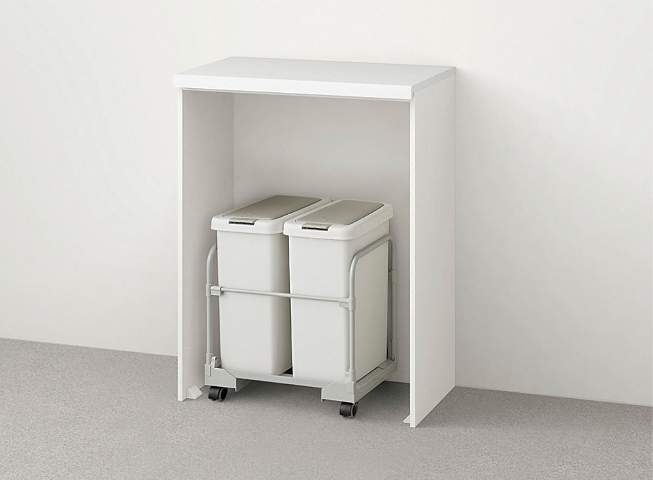 ハイフロアキャビネット(カウンター高さ99cm用_ユーティリティストッカー用_カップボード用)_マルチスペース(引出しなし)_オプションのダストワゴン