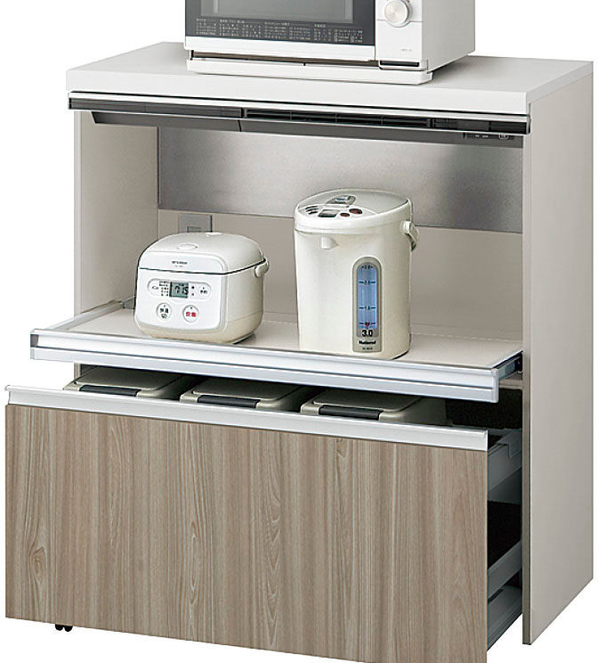 ハイフロアキャビネット(高さ99cm用_カップボード用)_家電収納蒸気排出ユニット用_オープンタイプ(引出しタイプあり)_奥行65cm系・奥行45cm系