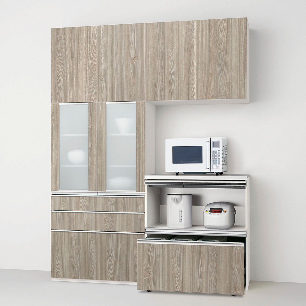 家電収納(蒸気排出ユニット付)ダストワゴンプラン(奥行45cm系)