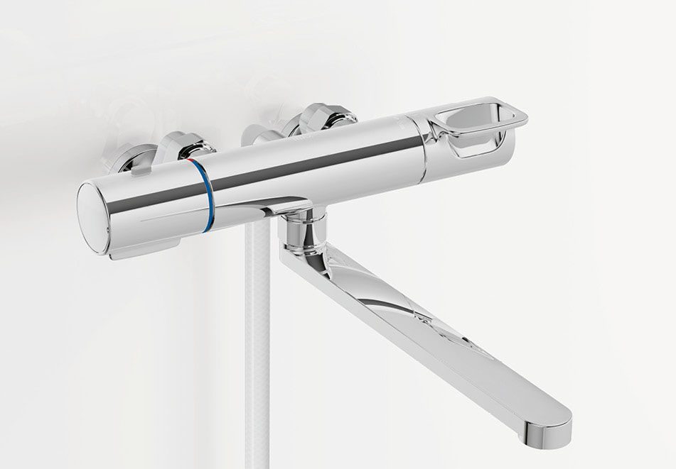 兼用壁付サーモ水栓(クロマーレS)吐水250mm