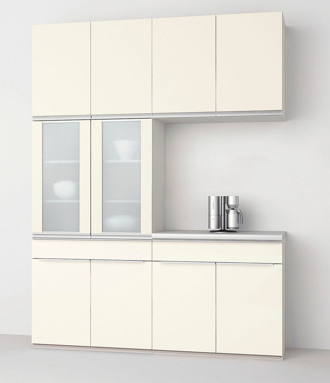 カップボード＋カウンタープラン_1段引出し付開き扉プラン