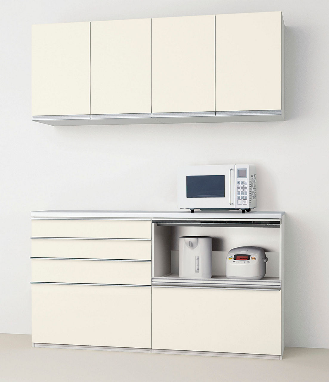 ハイカウンタープラン_家電収納(蒸気排出ユニット付)下段引出しプラン