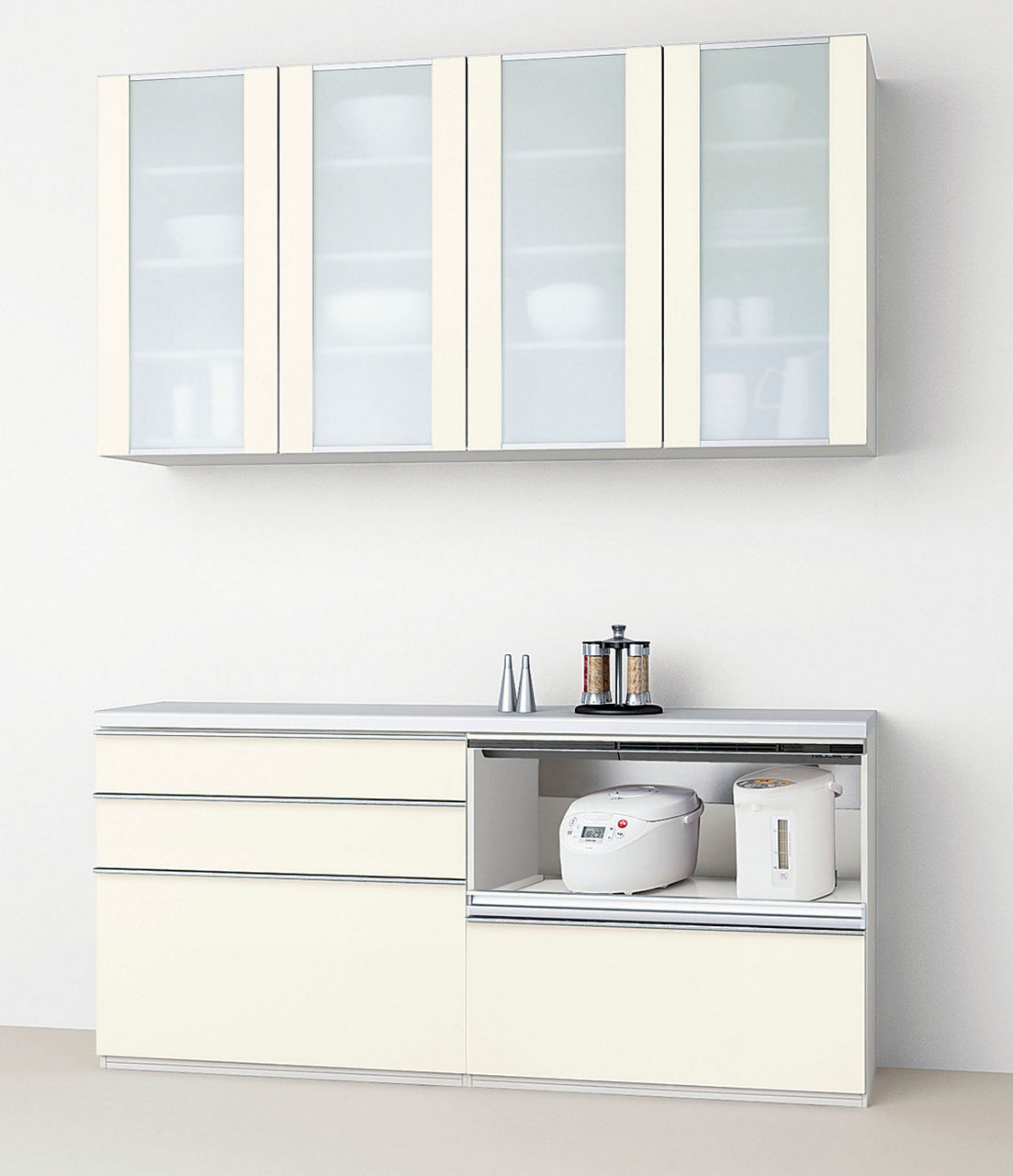 カウンタープラン_家電収納(蒸気排出ユニット付)下段引出しプラン