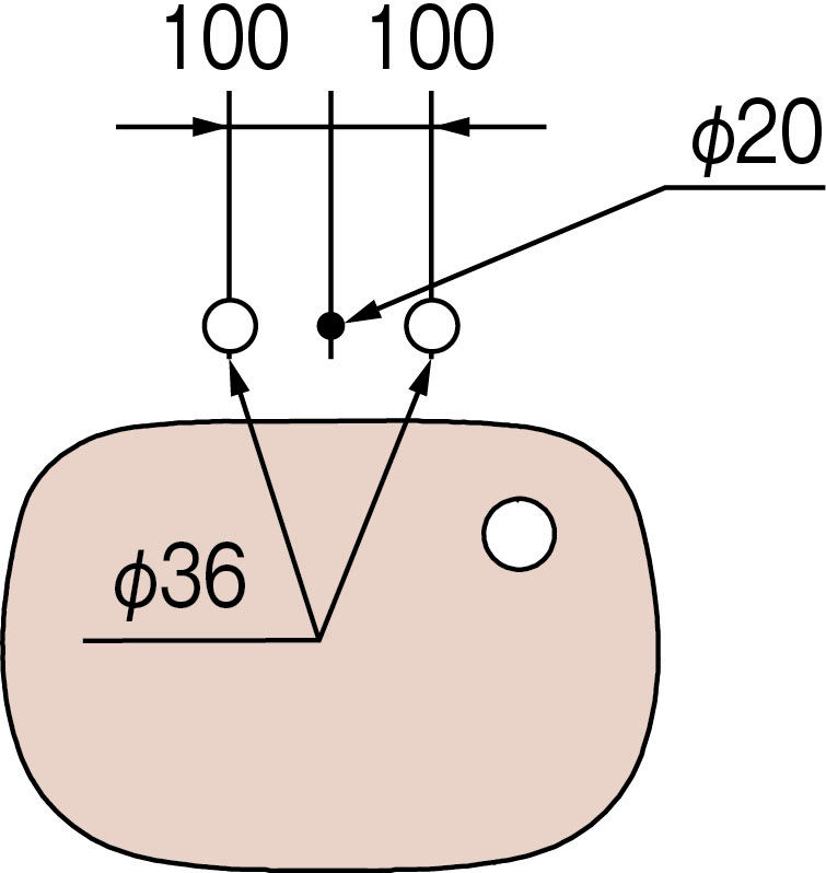 洗面用水栓金具_水栓取付穴形状_FWP