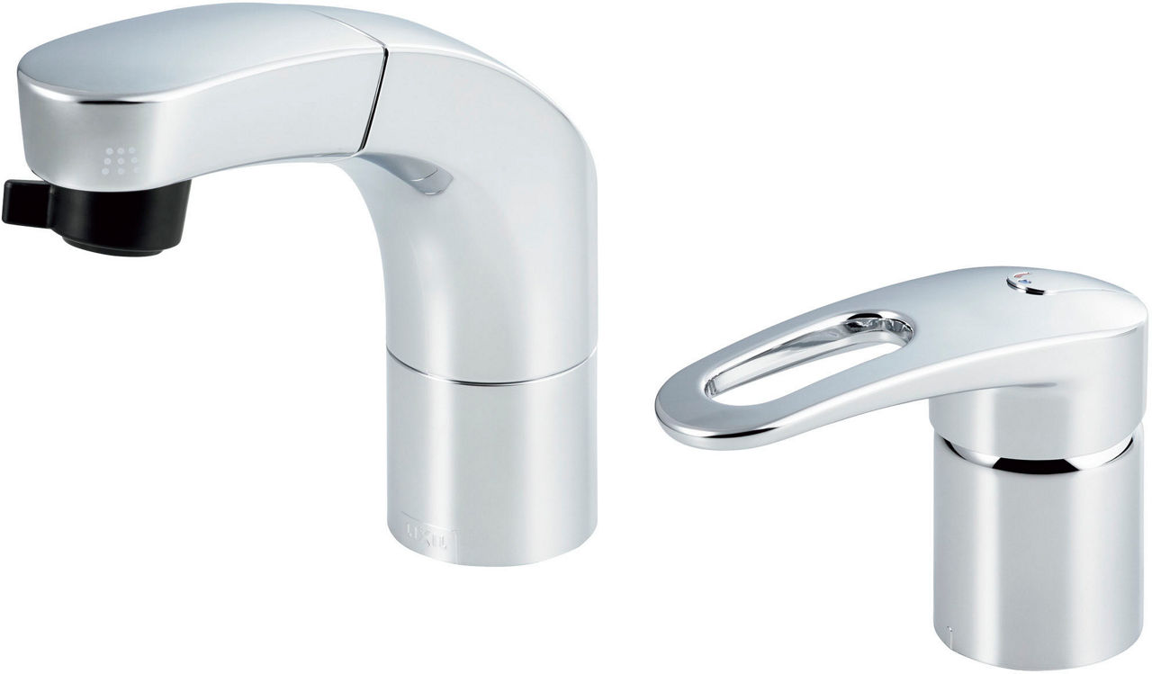 洗面用水栓金具_ホース引出式シングルレバー混合水栓