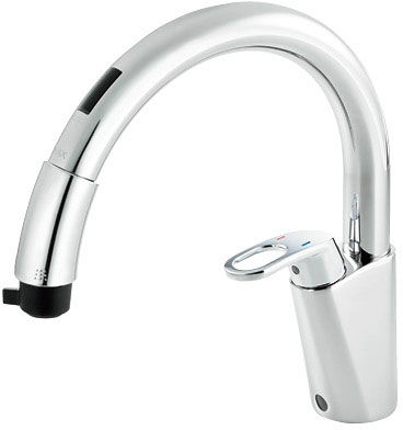 キッチン用水栓金具_ハンドシャワー付タッチレス混合水栓