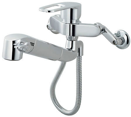 キッチン用水栓金具_ハンドシャワー付浄水器内蔵シングルレバー混合水栓