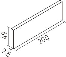 形状図1-1)グレンブルック_200×50角平(フラット)