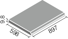 形状図)キラミックステップⅡ（汚垂れ石）_900×600角テーパー仕様
