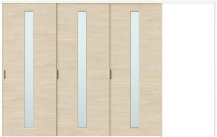 可動間仕切り片引戸3枚建_LGA