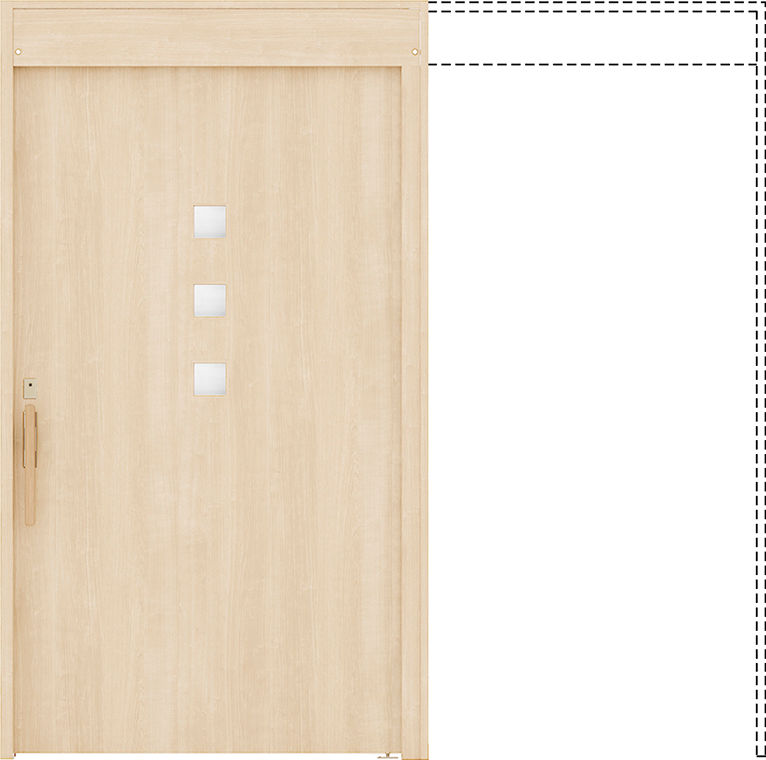 上吊方式_引込み戸_自閉機能(傾斜式)_木質面材_HHD