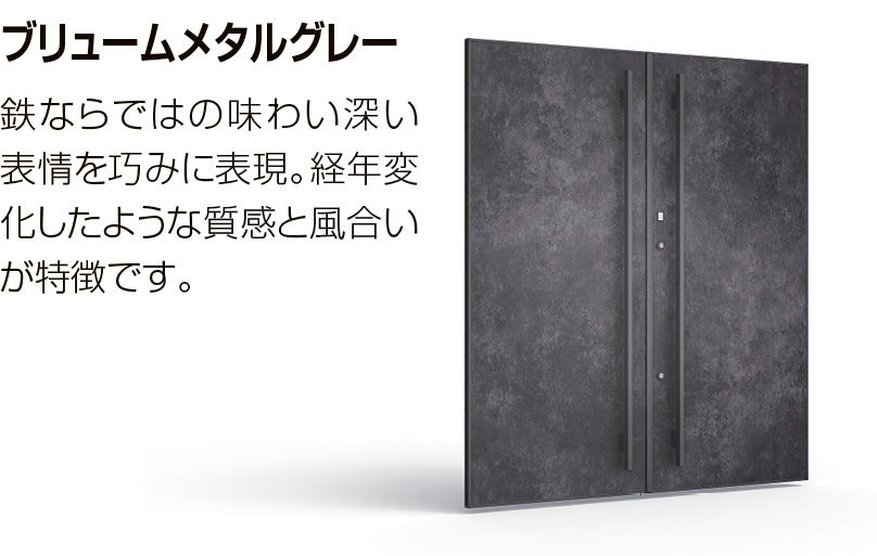 開き門扉AH_ｶﾗｰ特長_ﾌﾞﾘｭｰﾑﾒﾀﾙｸﾞﾚｰ