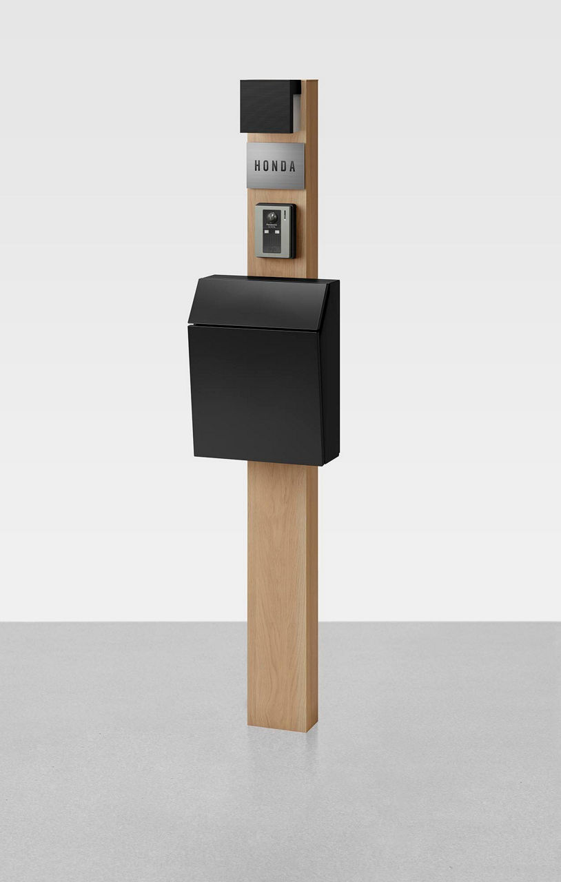 柱ｵｰｸ_照明ｵﾌﾌﾞﾗｯｸ_横型ﾎﾟｽﾄP-1型ﾛｲﾔﾙﾌﾞﾗｯｸ