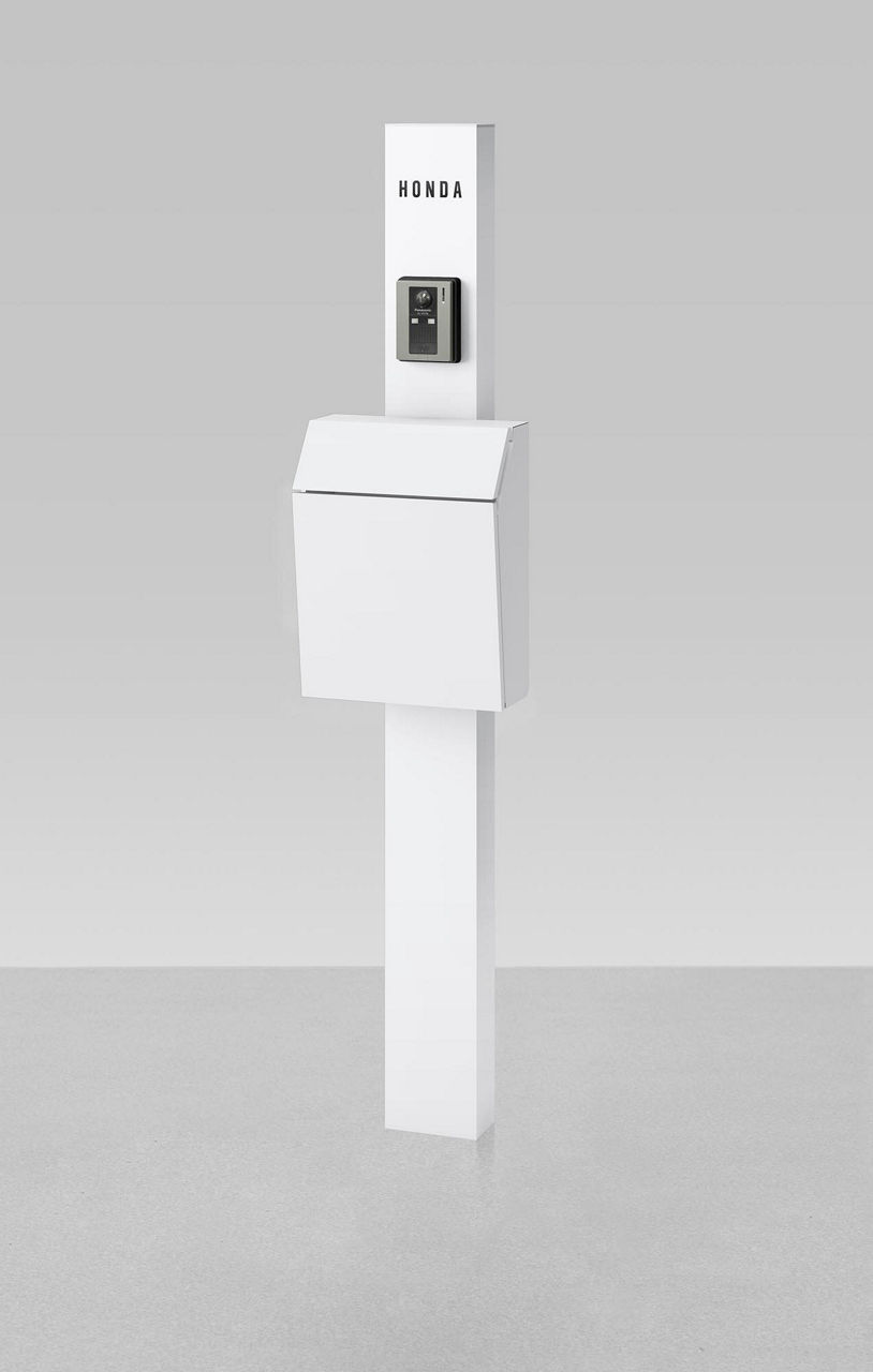 柱ｸﾘｱﾎﾜｲﾄ_照明ｸﾘｱﾎﾜｲﾄ_横型ﾎﾟｽﾄP-1型ﾋﾟｭｱﾎﾜｲﾄ