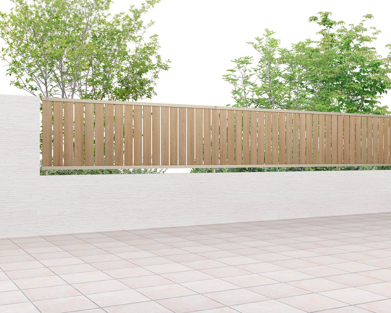 表面_TS2型-K_片面木調・縦ｽﾘｯﾄ②_T-8_フリーポールタイプ_シャイングレー+オーク