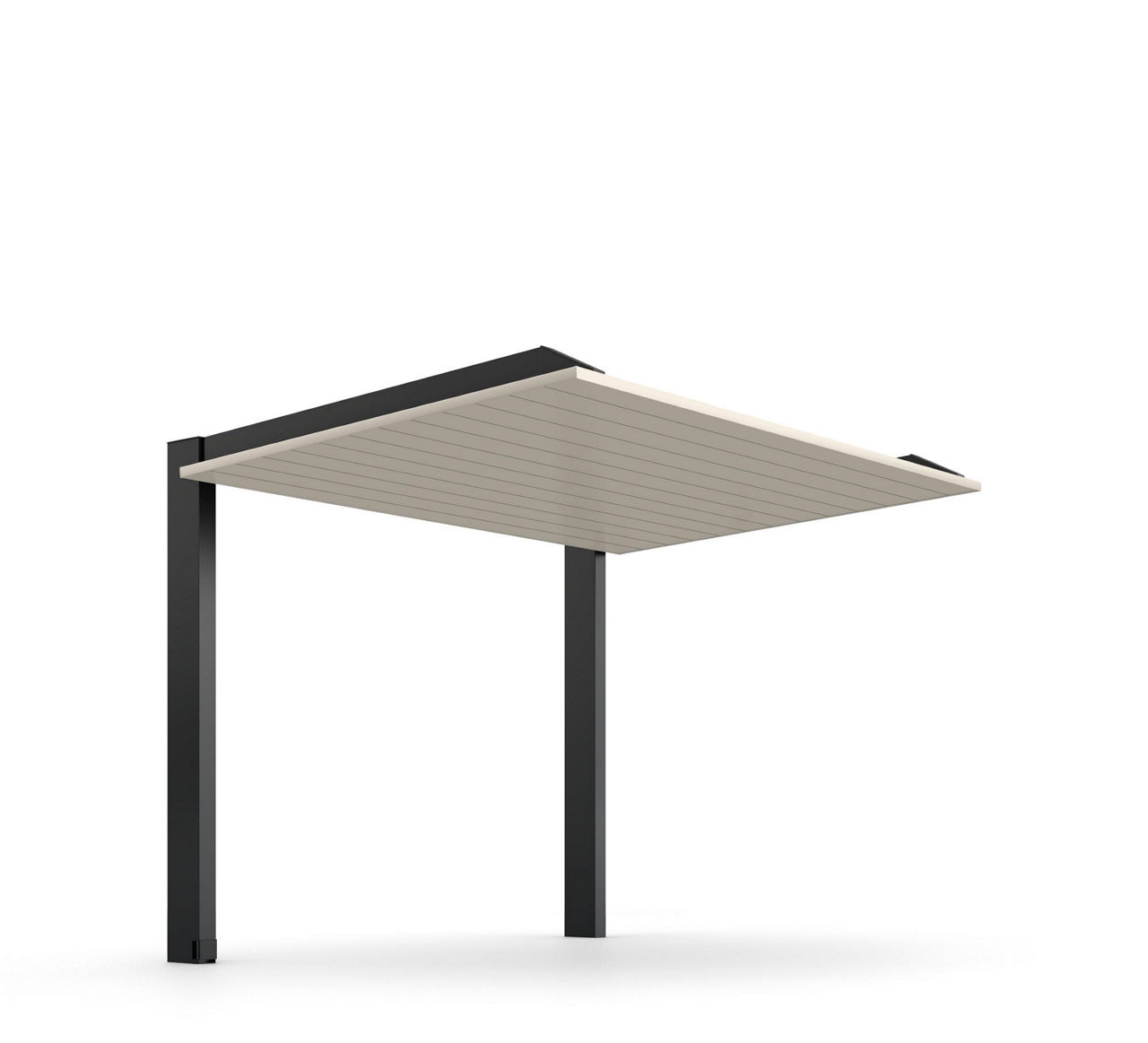 カーポートSC_1500ミニ_21-29_標準柱_柱・梁：ブラック_屋根：シャイングレーF