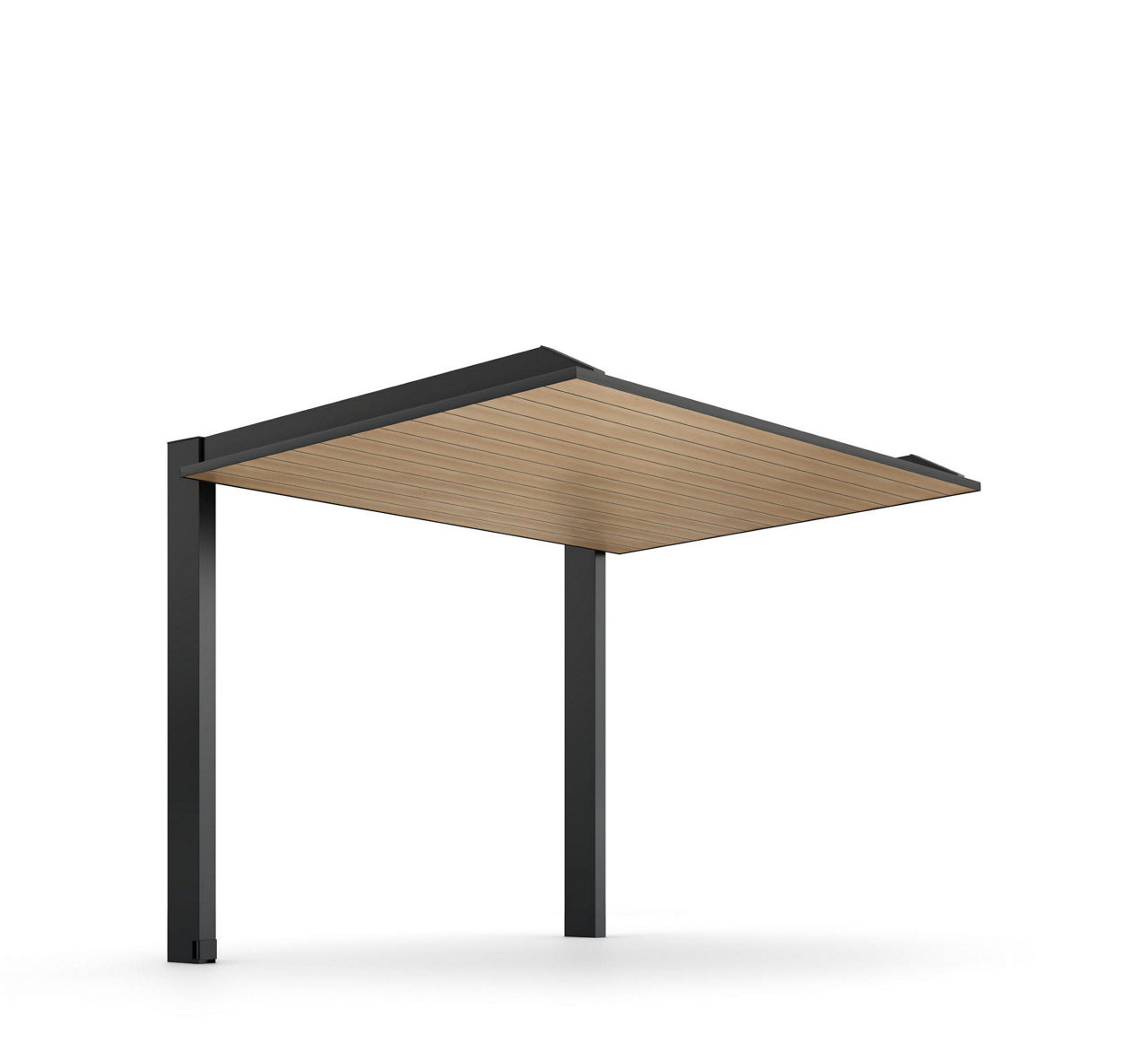 カーポートSC_1500ミニ_21-29_標準柱_柱・梁：ブラック_屋根：オーク