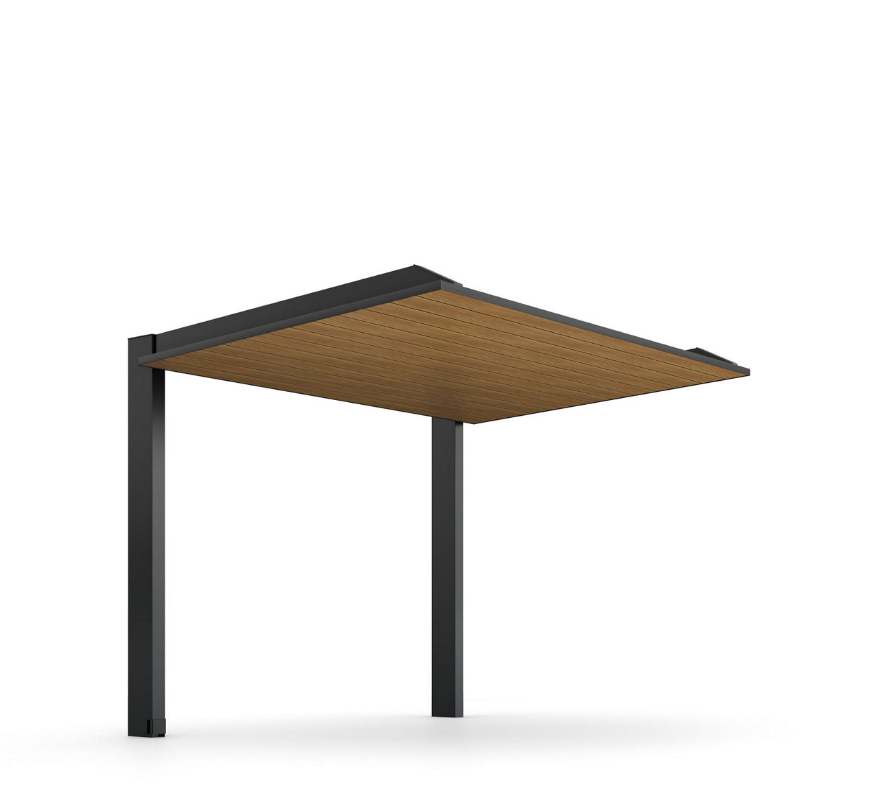 カーポートSC_1500ミニ_21-29_標準柱_柱・梁：ブラック_屋根：チェリーウッド