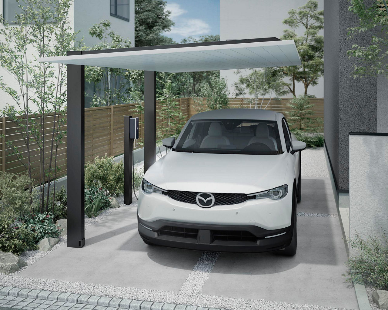 EV充電器本体6kwﾀｲﾌﾟ+ﾎﾟｰﾙｾｯﾄ85×150(ﾌﾞﾗｯｸ)