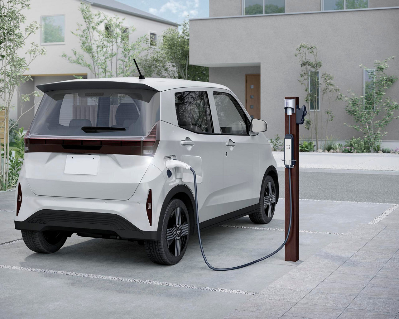 EV･PHEV充電用屋外ｺﾝｾﾝﾄ(200V)+ﾎﾟｰﾙｾｯﾄ100角(ｸﾘｴﾀﾞｰｸ)