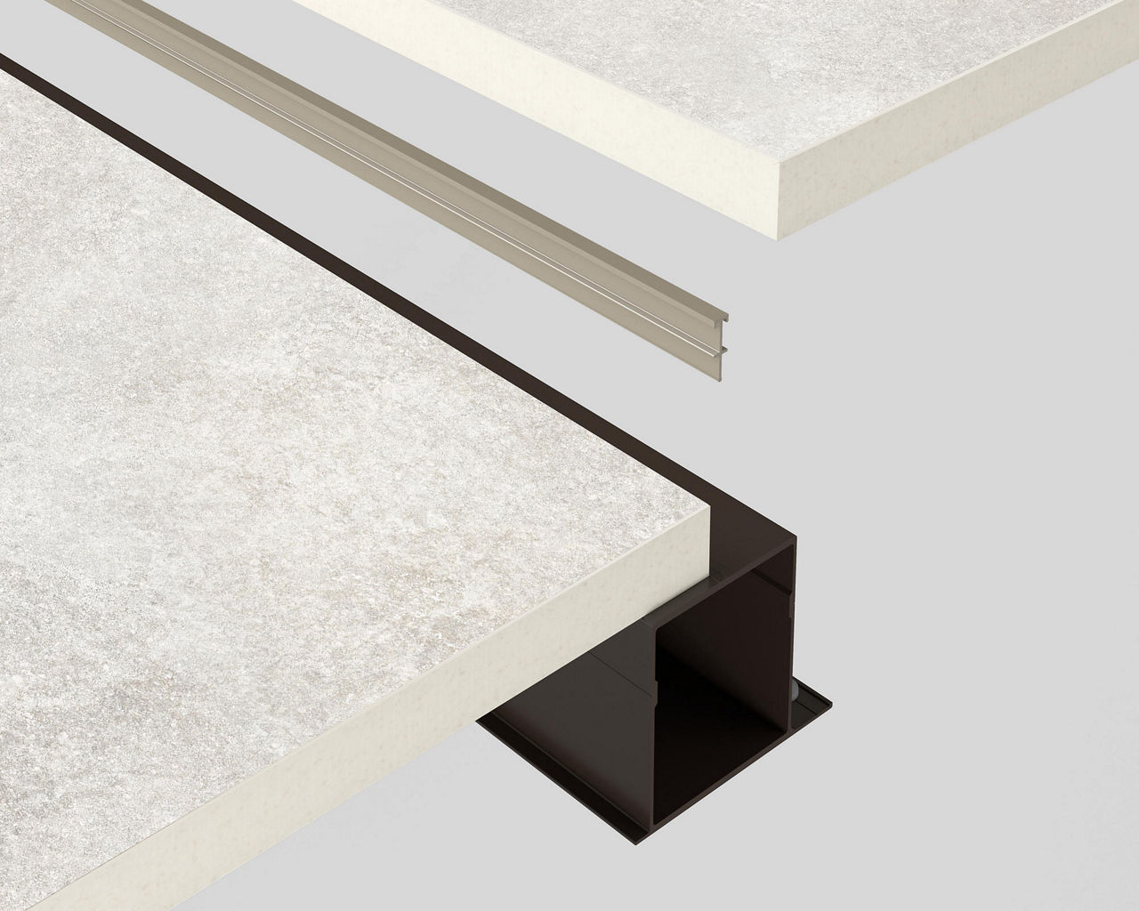 タイルデッキ_オフホワイト（アンデセメント柄）_アルミ形材目地