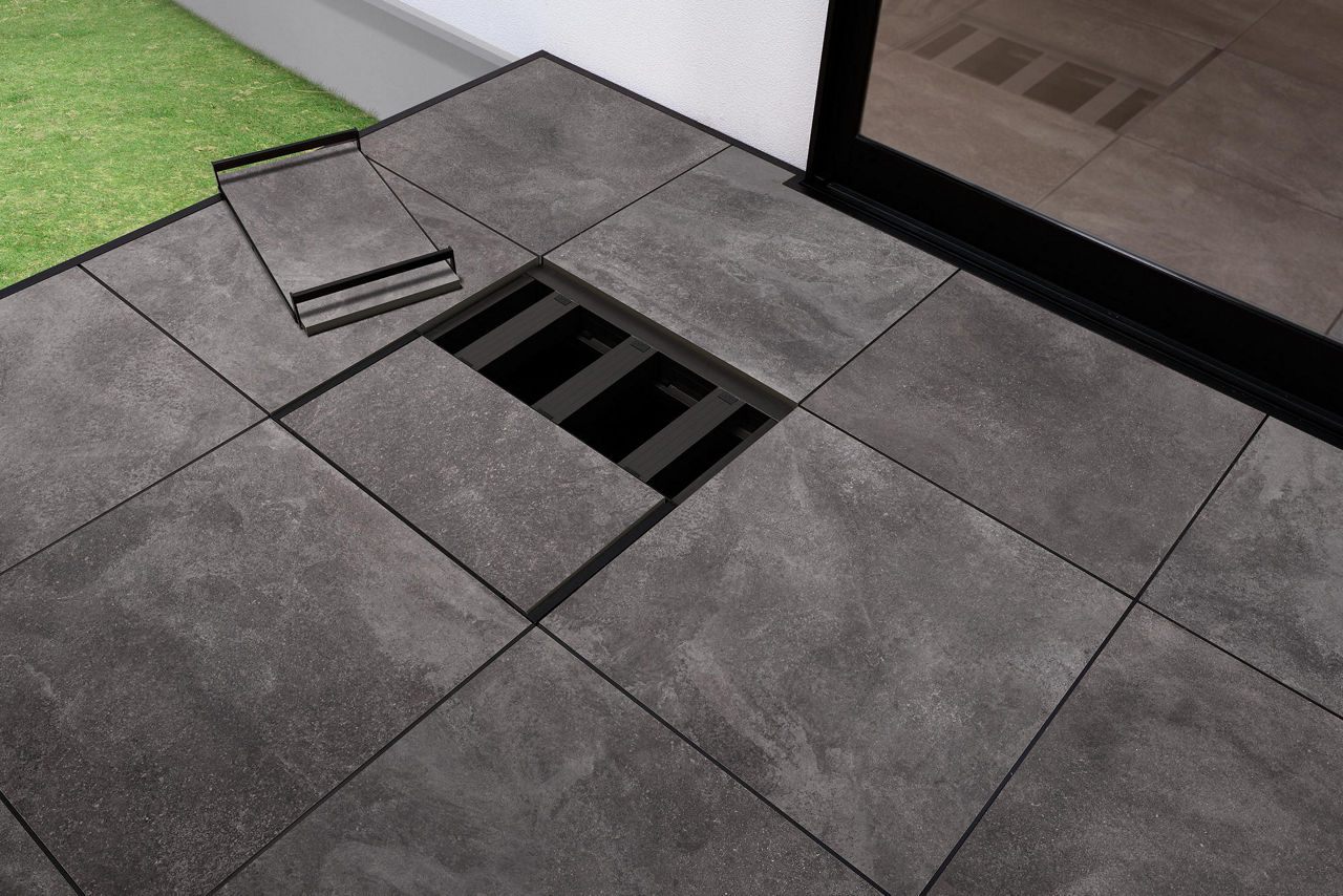 タイルデッキ_ライトグレー（サンドリネア柄）_点検口タイル_メイン