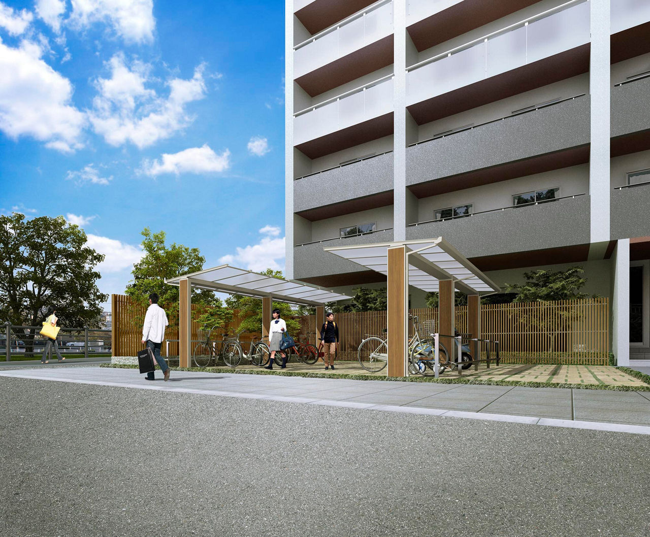 AR-A型(600N_㎡)_施工例2_ﾏﾝｼｮﾝの駐輪場に