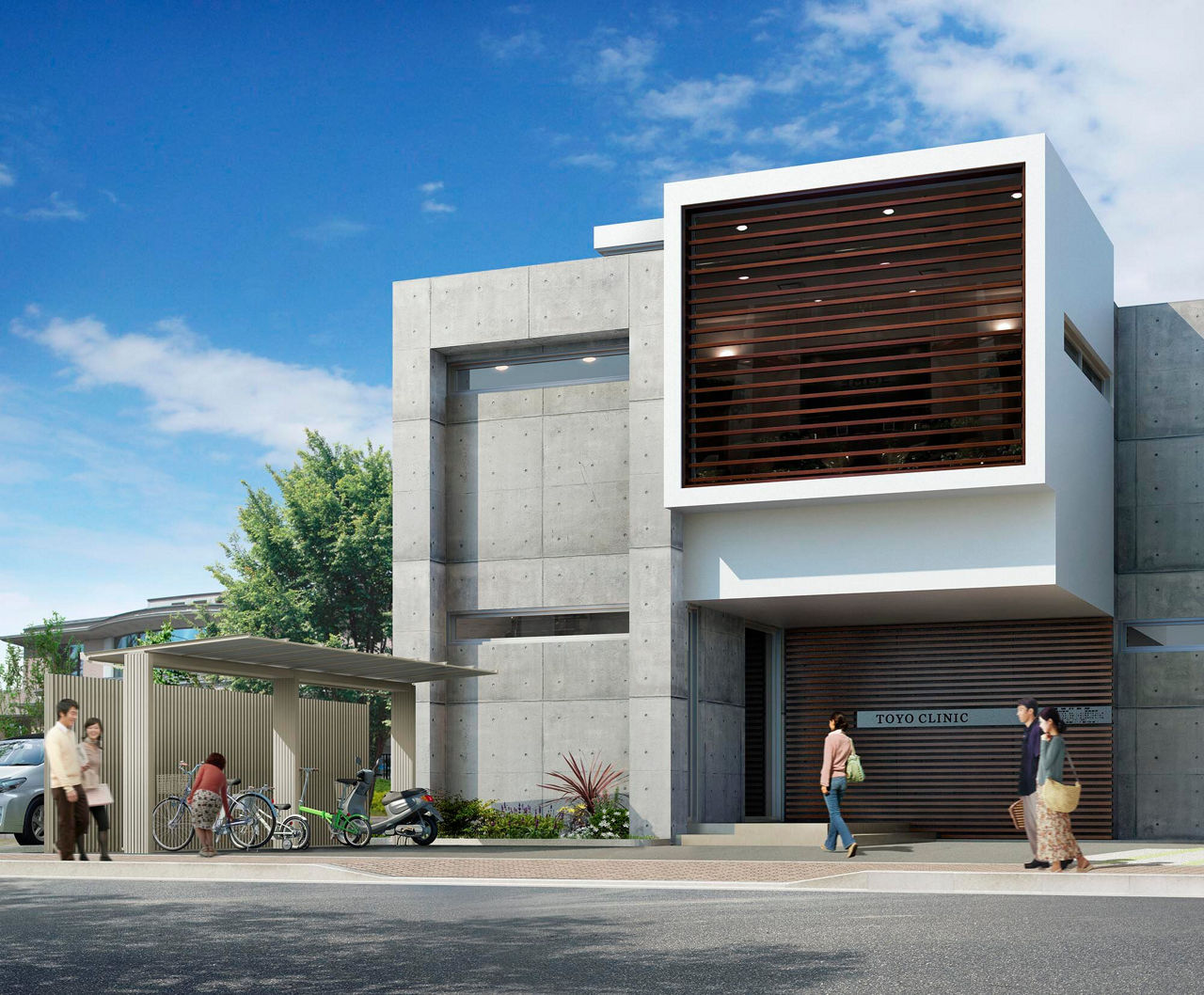 AR-A型(600N_㎡)_施工例6_ｸﾘﾆｯｸの駐輪ｽﾍﾟｰｽに