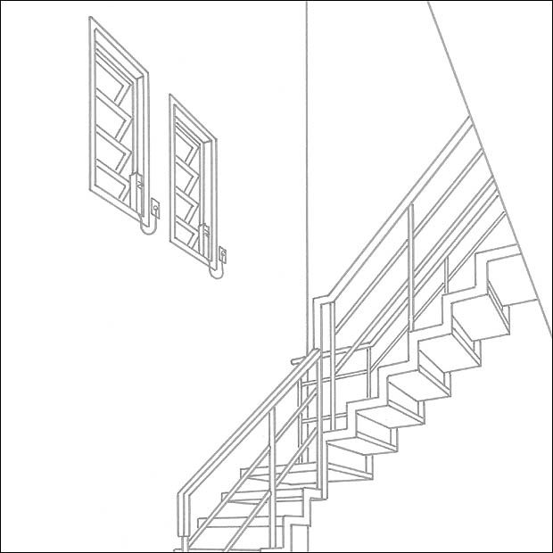 電動ﾕﾆｯﾄ取り付けｲﾗｽﾄ(階段)