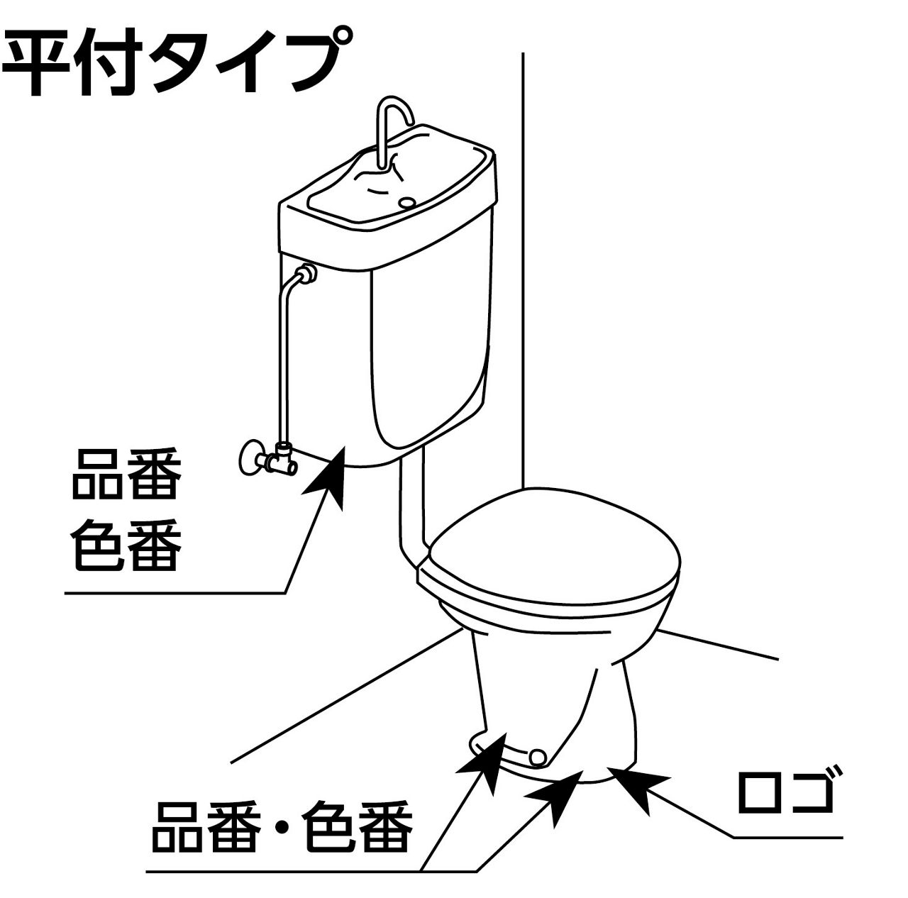 トイレ_品番表示例_INAX_平付タイプ